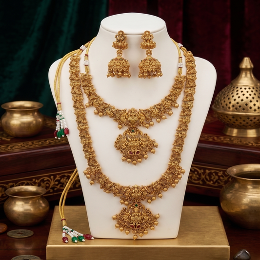 DIVYORO MATTE GOLD BRIDAL HARAM
