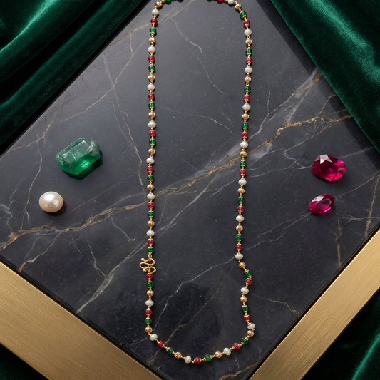 DIVYORO TRICOLOR FESTIVE BEADED CHAIN