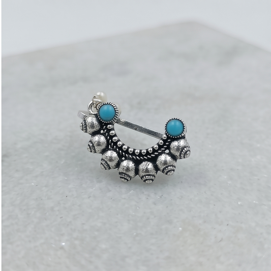 Divyoro Turq-Pearl Vintage Nath
