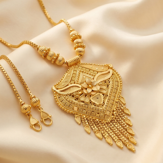 DIVYORO TRADITIONAL DANGLE GOLD SET