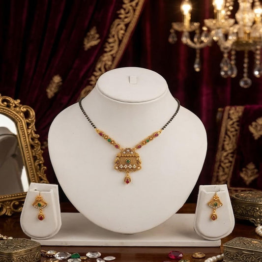 DIVYORO CLASSIC BEADED DAILY WEAR MANGALSUTRA SET