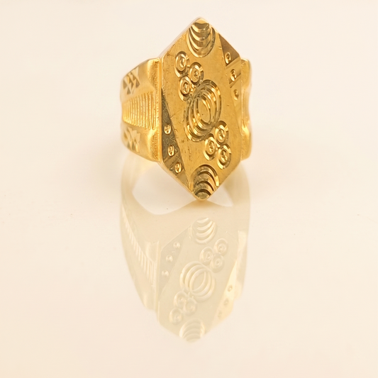 DIVYORO HALO-RIMMED OPENWORK OM RING