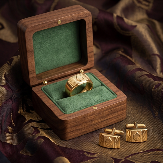 DIVYORO TEXTURED LEAF MOTIF GOLD RING
