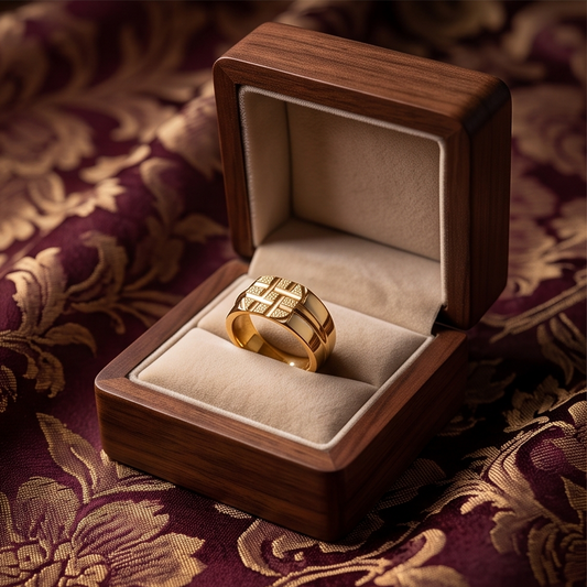 DIVYORO TEXTURED WOVEN-STYLE GOLD BAND
