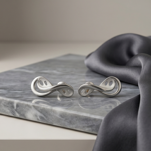 DIVYORO MODERN LOOP STUDS EARRING