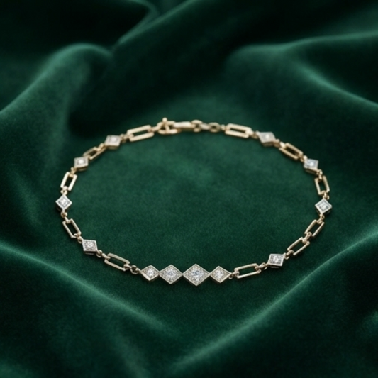 DIVYORO MINIMALIST PRISM SPARKLE SILVER BRACELET