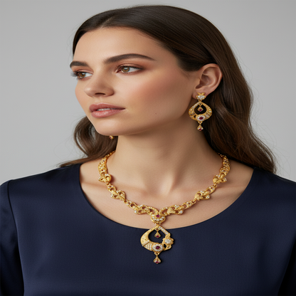 DIVYORO PEACOCK HALO CROWN SET