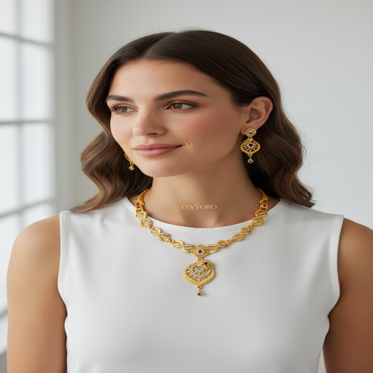 DIVYORO ROYAL PLUME TEARDROP SET