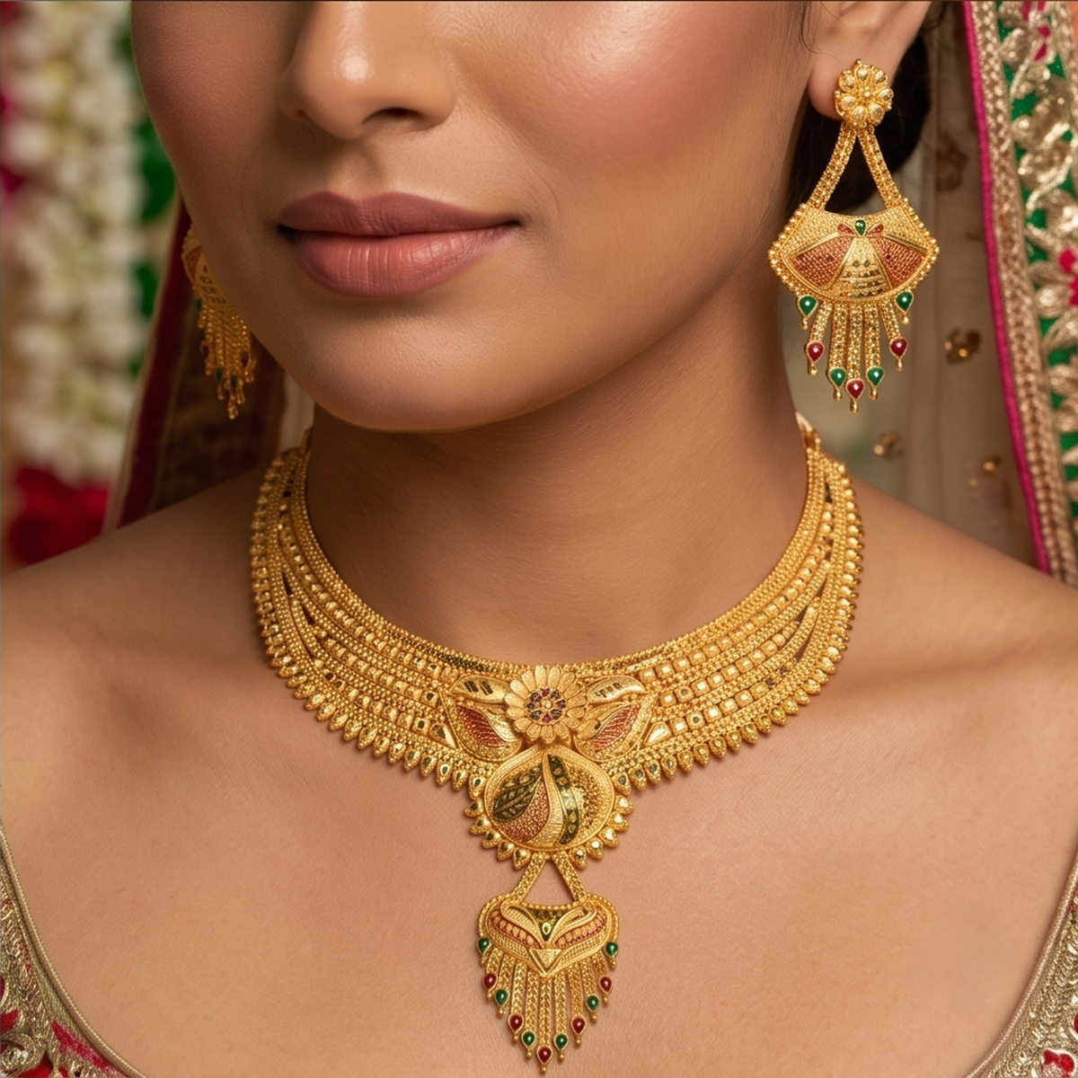 DIVYORO GOLD BRIDAL CHOKER