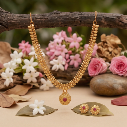 DIVYORO GOLD PENDANT SET