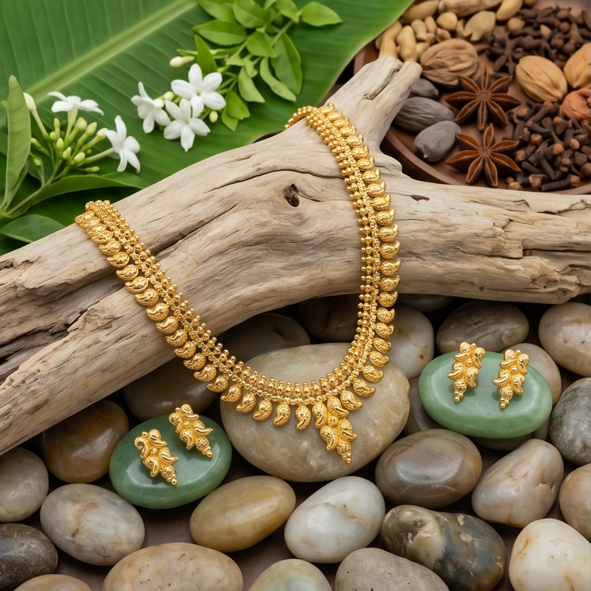 DIVYORO GOLD PAISLEY NECKLACE