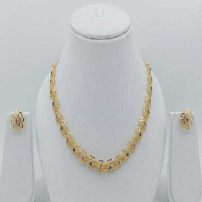 DIVYORO GOLD FLORAL CHOKER
