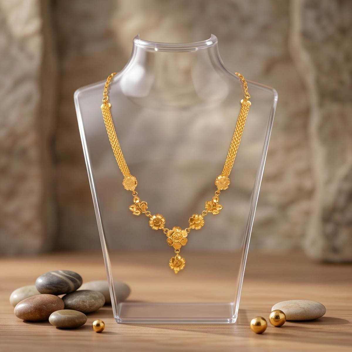 DIVYORO GOLD FLORAL NECKLACE