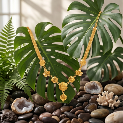 DIVYORO GOLD FLORAL NECKLACE