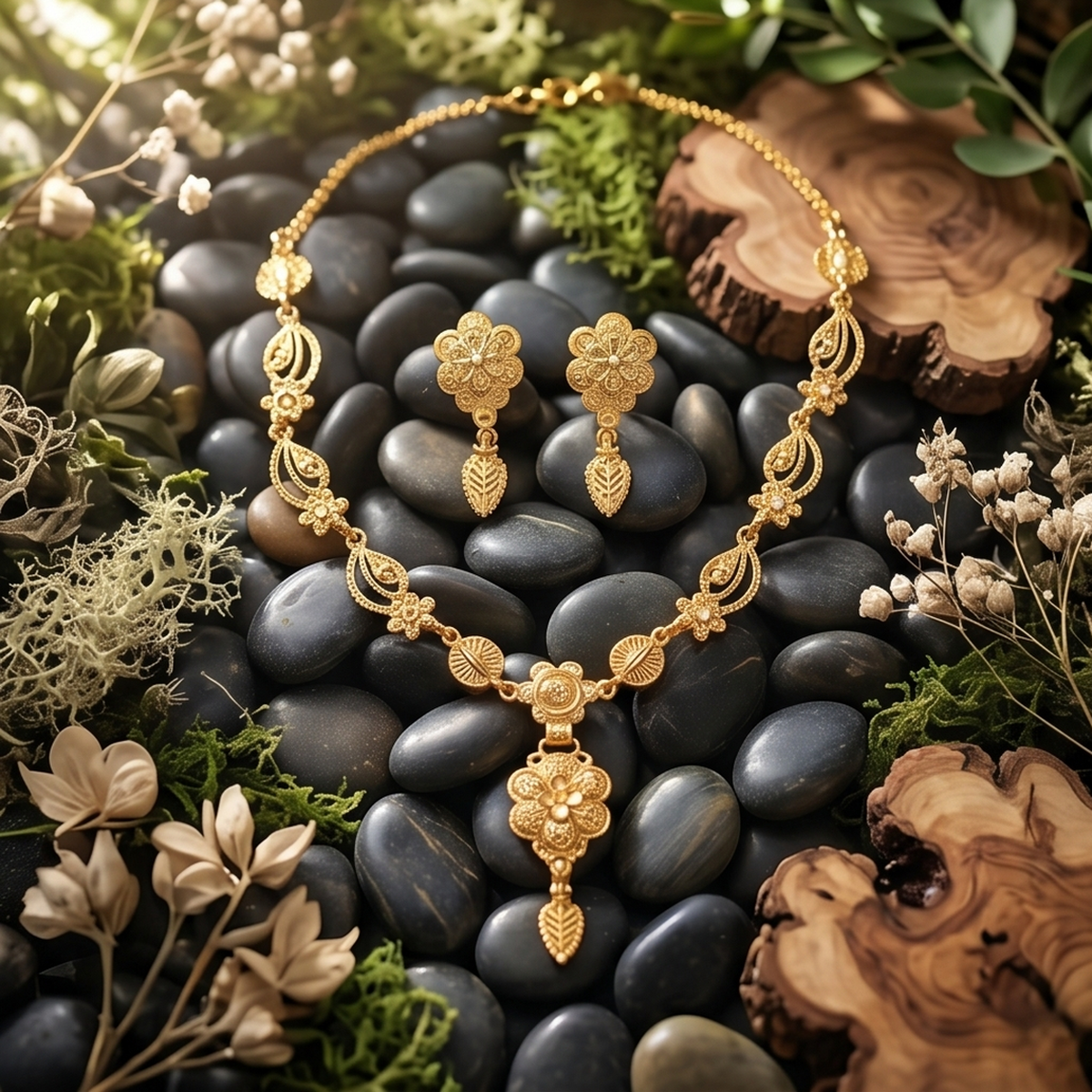 DIVYORO GOLD FLORAL SET