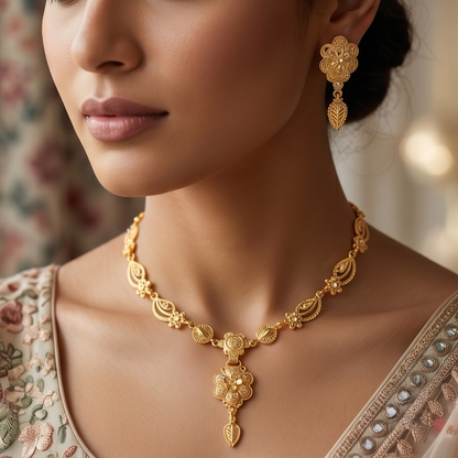 DIVYORO GOLD FLORAL SET
