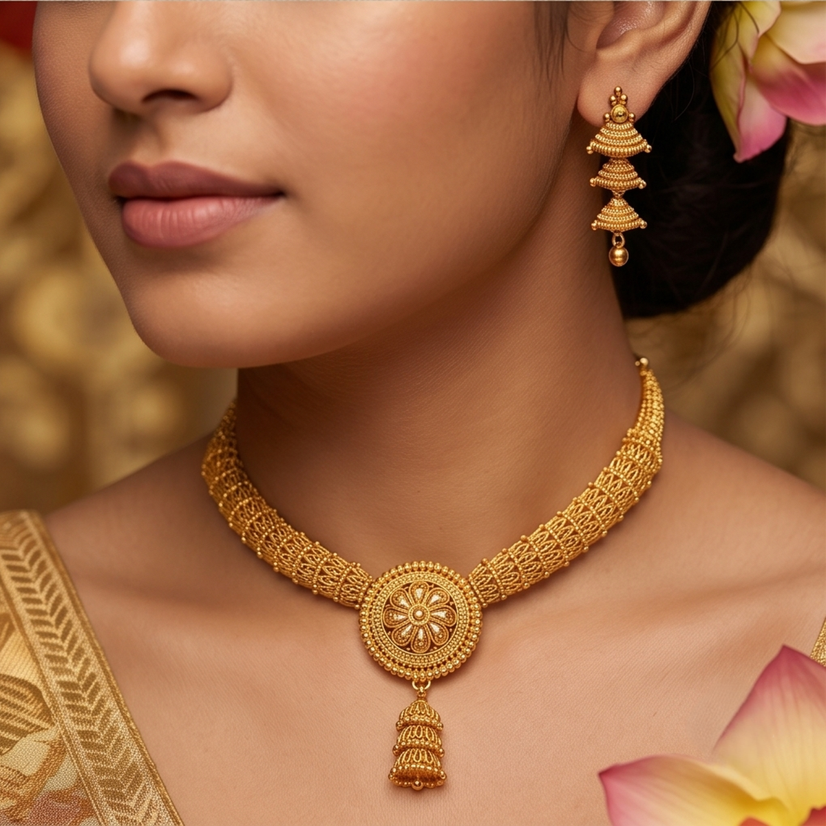 DIVYORO GOLD MESH CHOKER
