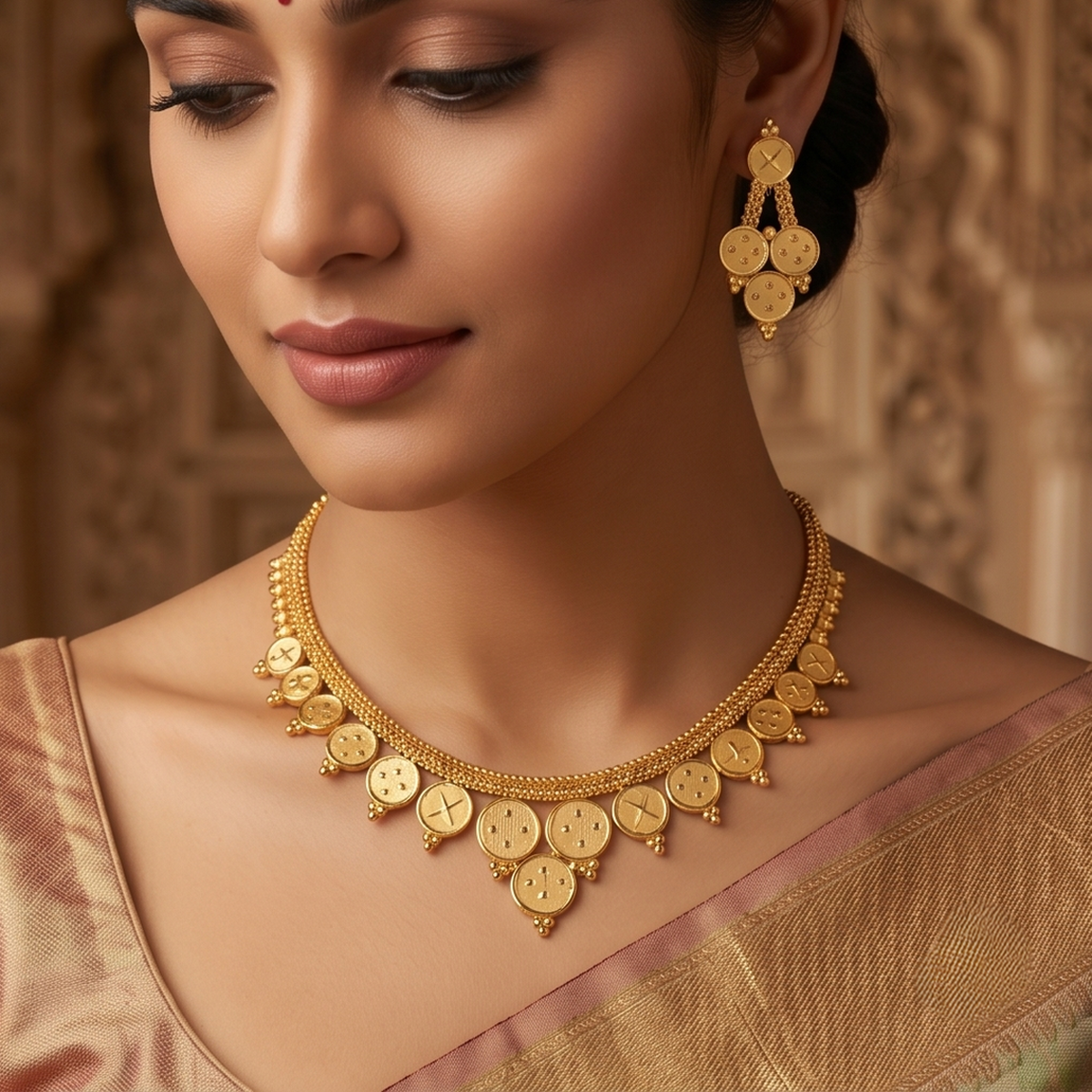 DIVYORO GOLD COIN NECKLACE