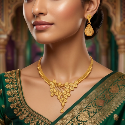DIVYORO GOLD BRANCH NECKLACE