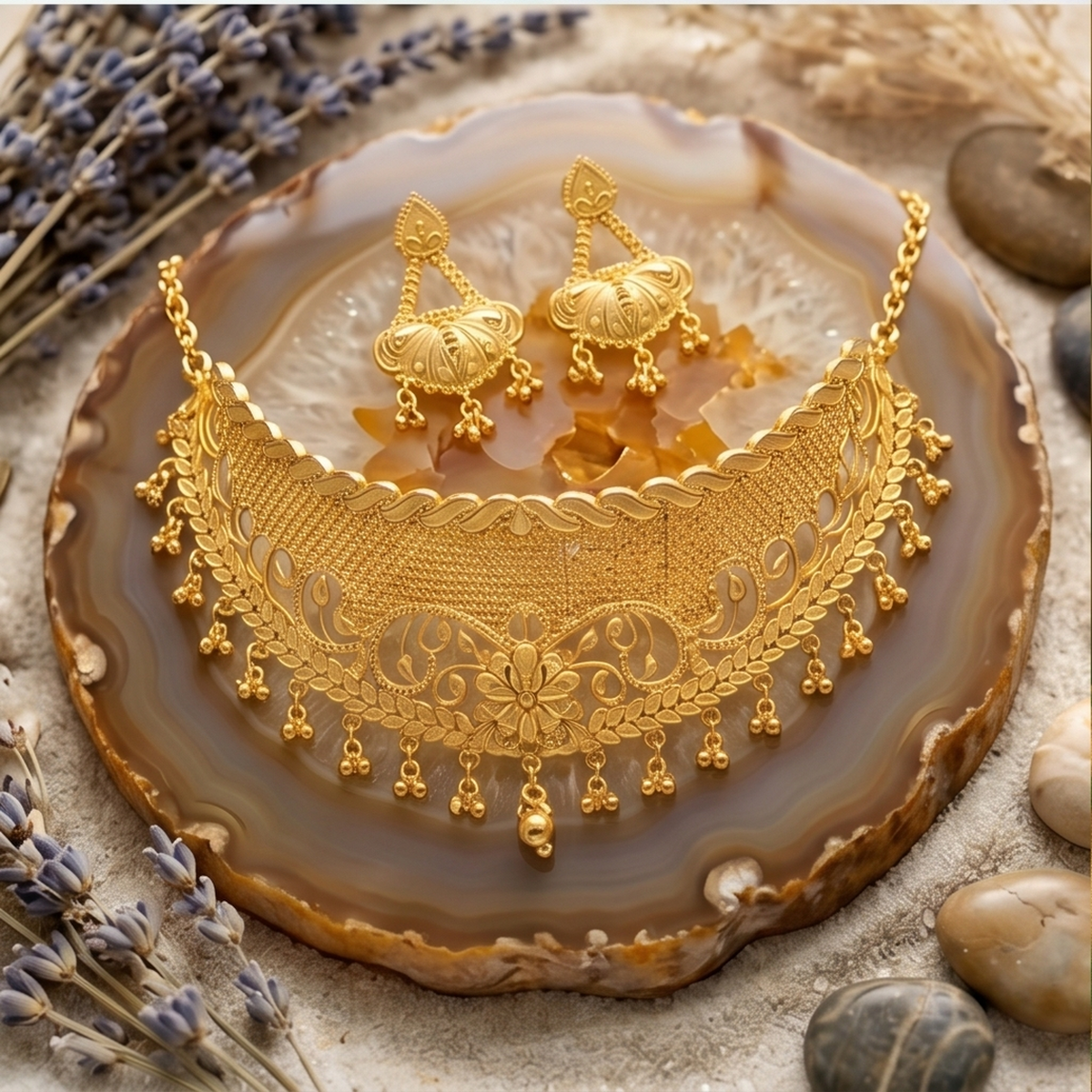 DIVYORO GOLD FLORAL CHOKER