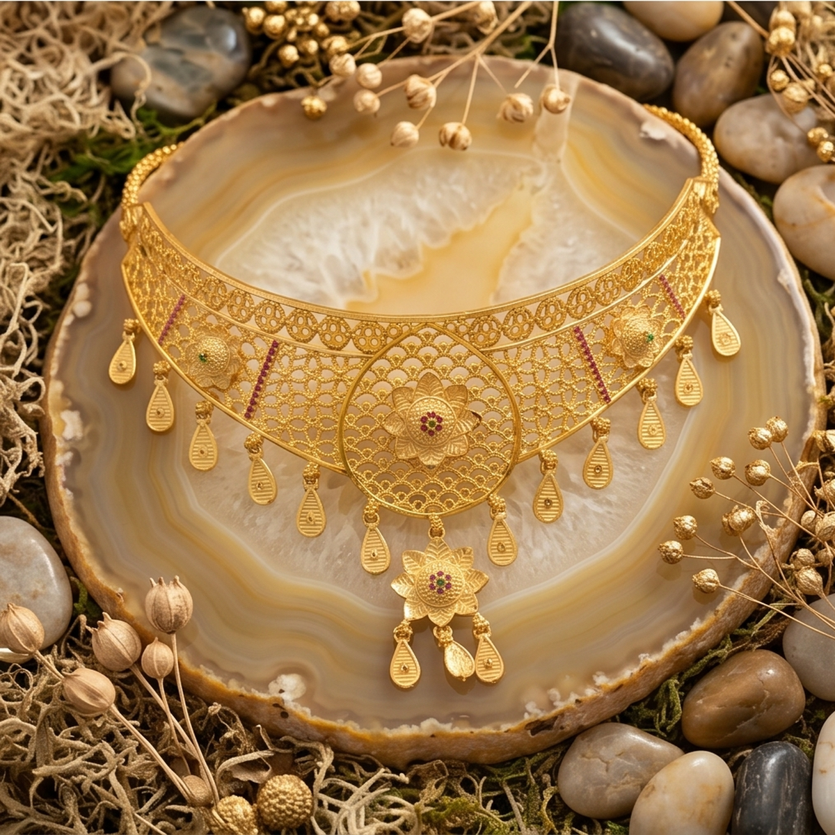 DIVYORO GOLD MESH CHOKER