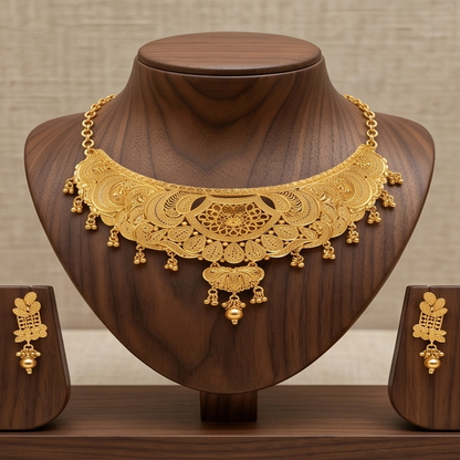 DIVYORO GOLD FILIGREE CHOKER