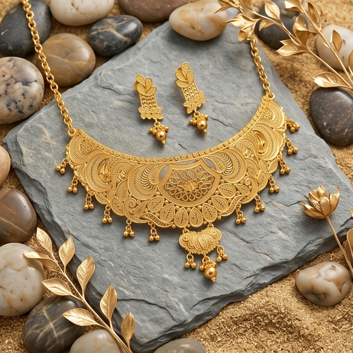 DIVYORO GOLD FILIGREE CHOKER