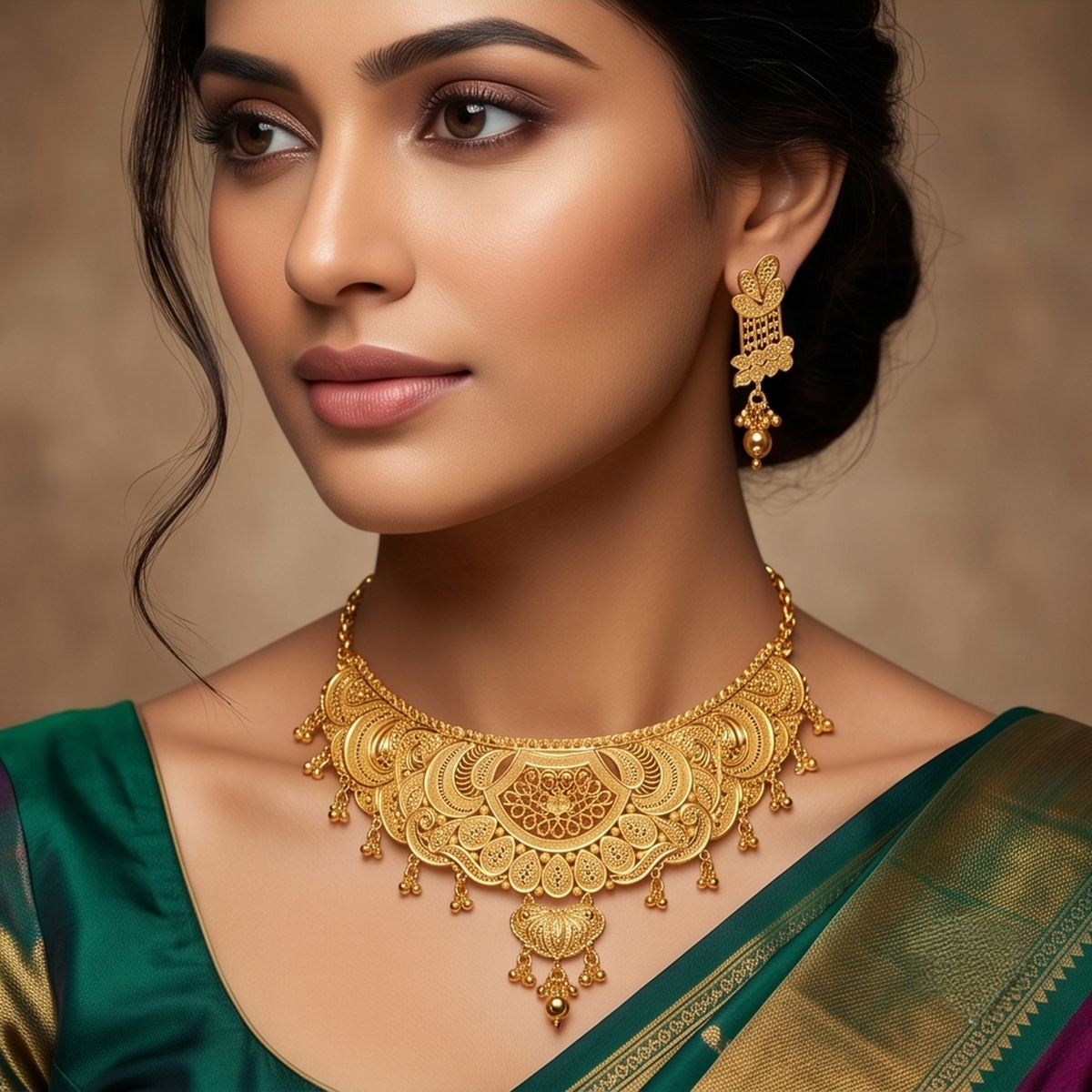 DIVYORO GOLD FILIGREE CHOKER