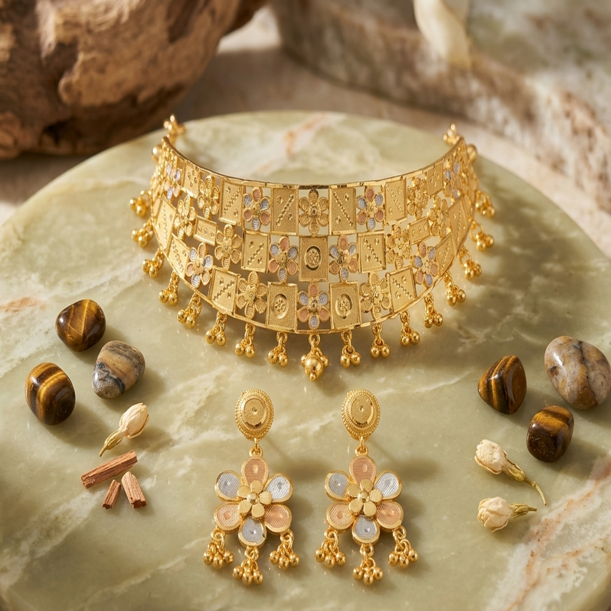 DIVYORO GOLD GRID CHOKER