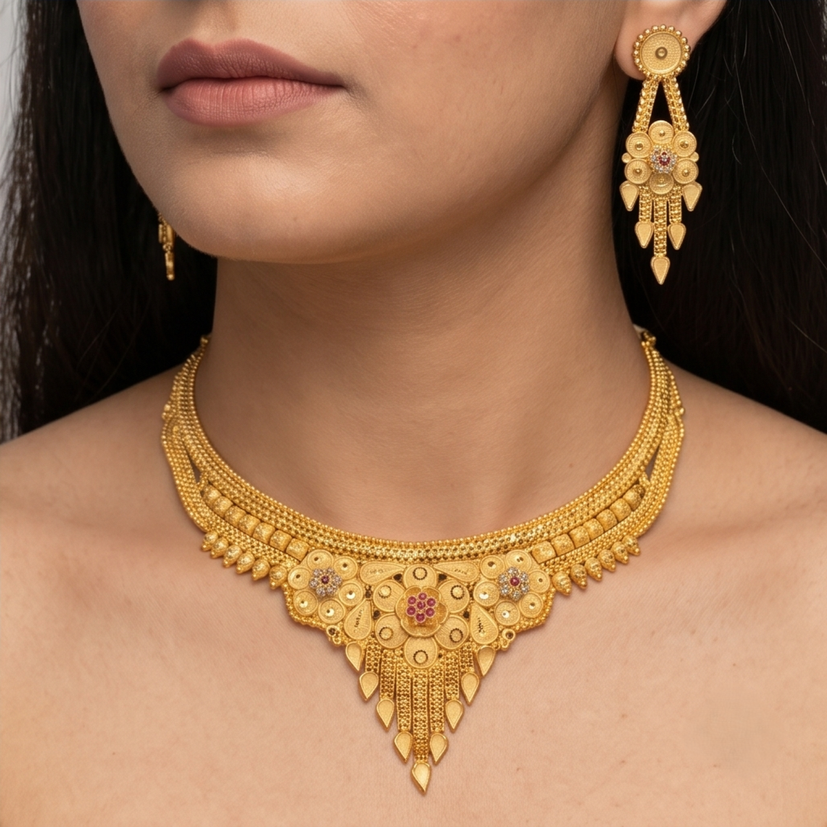 DIVYORO GOLD CHOKER SET