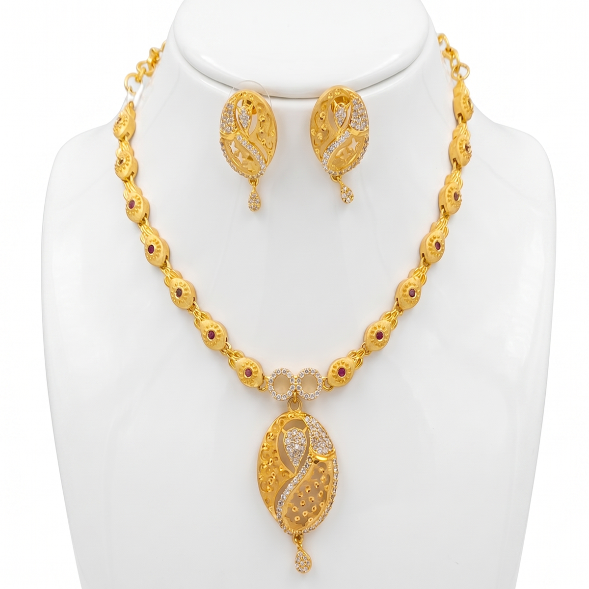 DIVYORO OVAL FILIGREE GOLD SET