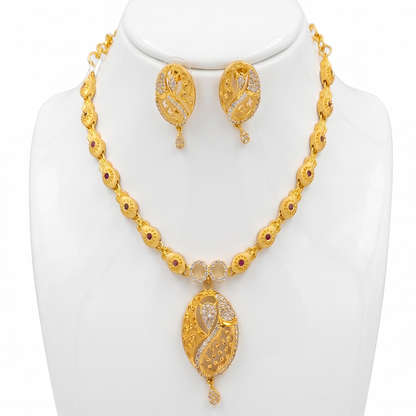 DIVYORO OVAL FILIGREE GOLD SET
