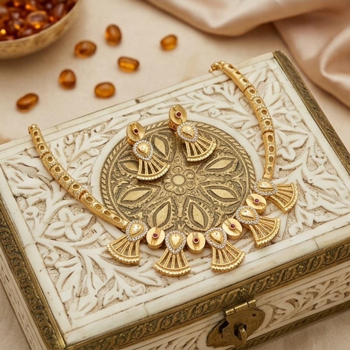 DIVYORO GEOMETRIC TRIANGLE GOLD SET