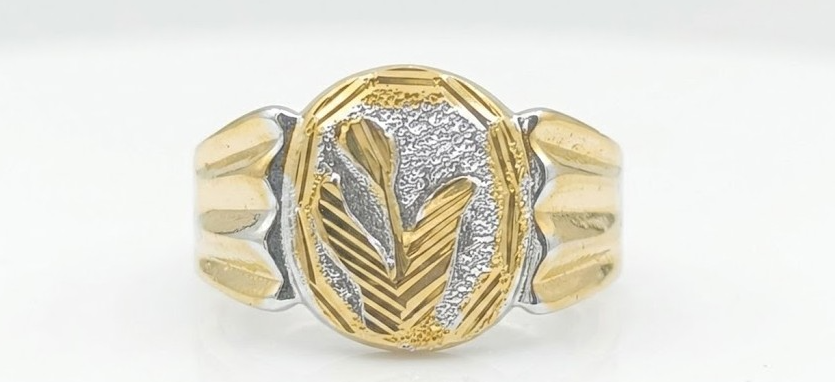 DIVYORO THE TWO-TONE LAUREL LEAF SIGNET