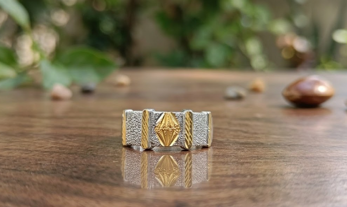 DIVYORO THE TWO-TONE DIAMOND-FACET BAND