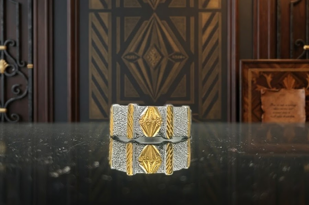 DIVYORO THE TWO-TONE DIAMOND-FACET BAND