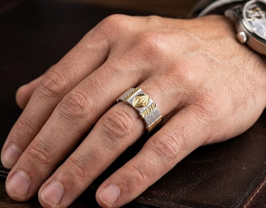 DIVYORO THE TWO-TONE DIAMOND-FACET BAND