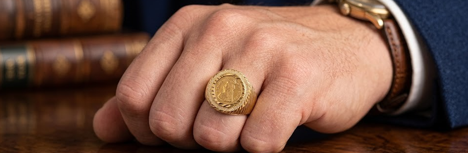 DIVYORO THE ABSTRACT GOLDEN GEOMETRIC SHIELD RING