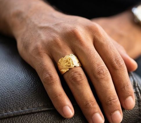 DIVYORO THE TEXTURED EYE-FRAME OM RING
