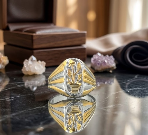 DIVYORO TWO-TONE SCULPTED FLORAL VASE SIGNET
