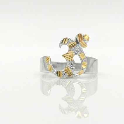 DIVYORO TWO-TONE SCULPTED OPEN OM RING