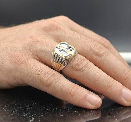 DIVYORO NAUTICAL ANCHOR HEAVY SIGNET RING