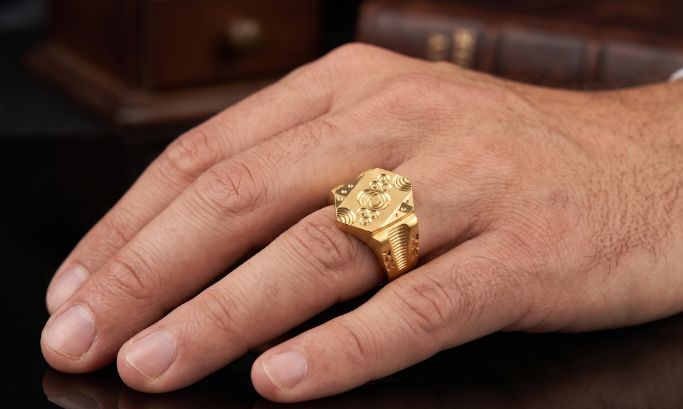 DIVYORO HALO-RIMMED OPENWORK OM RING