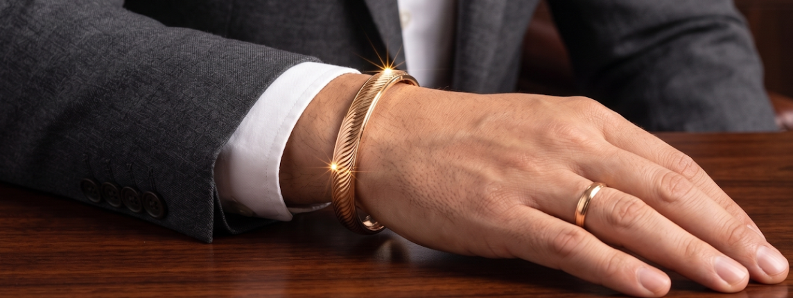 DIVYORO DIAGONAL SWIRL-CUT GOLD KADA