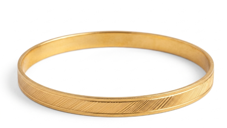DIVYORO CLASSIC MINIMALIST PLAIN GOLD KADA