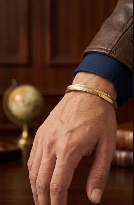 DIVYORO CLASSIC MINIMALIST PLAIN GOLD KADA