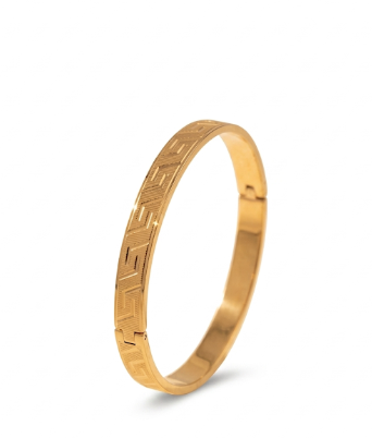 DIVYORO GREEK KEY GEOMETRIC HINGED KADA