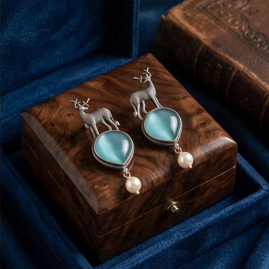 DIVYORO MAJESTIC DEER PEARL DANGLES