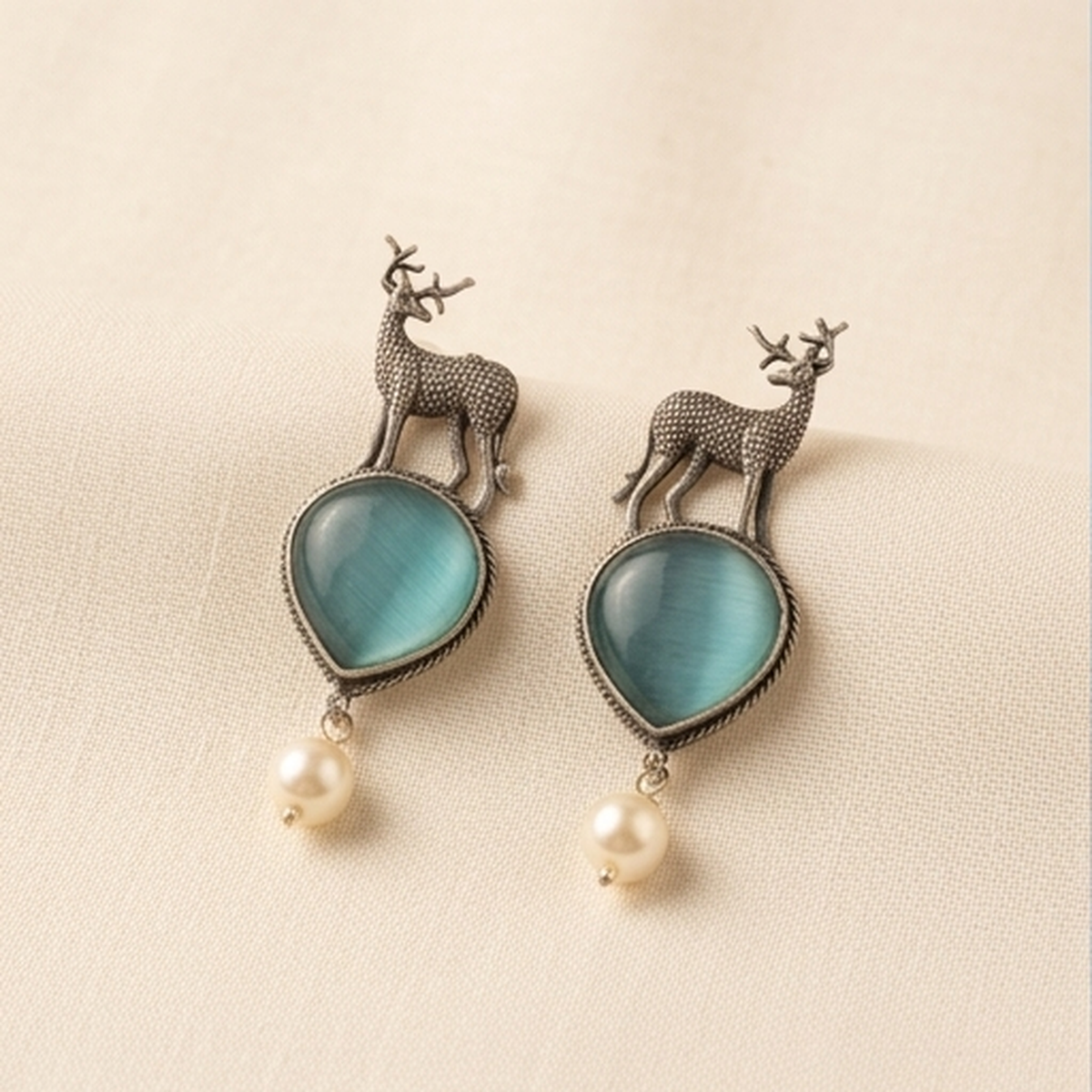 DIVYORO MAJESTIC DEER PEARL DANGLES