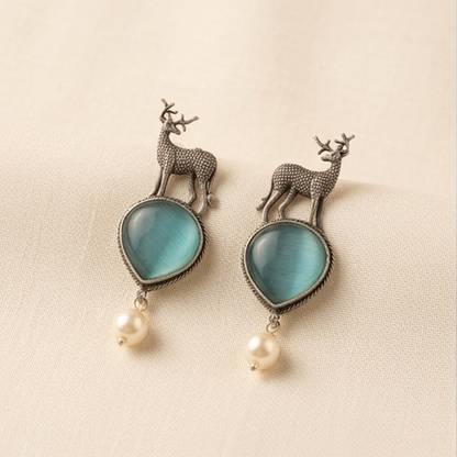 DIVYORO MAJESTIC DEER PEARL DANGLES